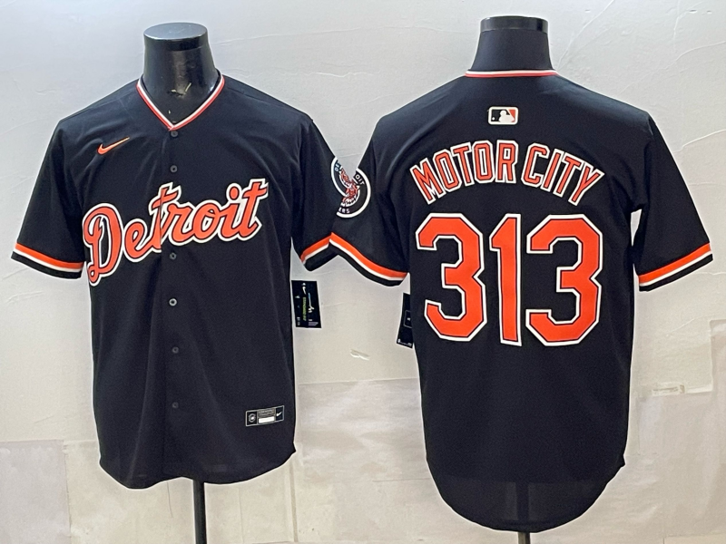 Men Detroit Tigers 313 Motorcity black Game Nike MLB Jersey 2026004->youth mlb jersey->Youth Jersey